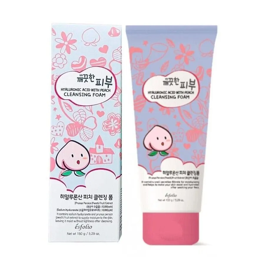 ESFOLIO - Pure Skin Hyaluronic Acid with Peach Cleansing Foam