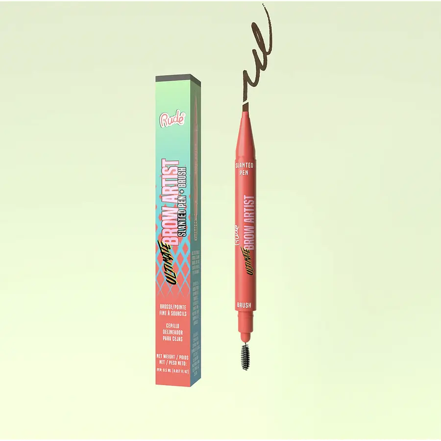 Rude - Ultimate Brow Artist Slanted Pen And Brush - Taupe
